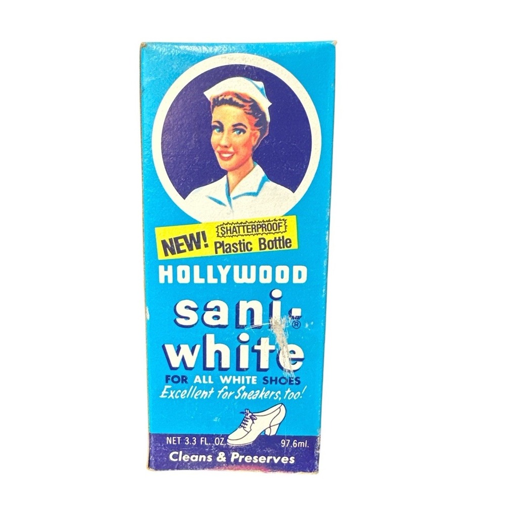 Hollywood- Sani-white Shoe Polish Antique With Packaging Nurses/baby‎